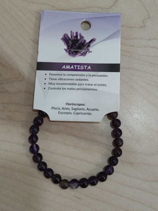 Pulsera piedra natural amatista 6mm