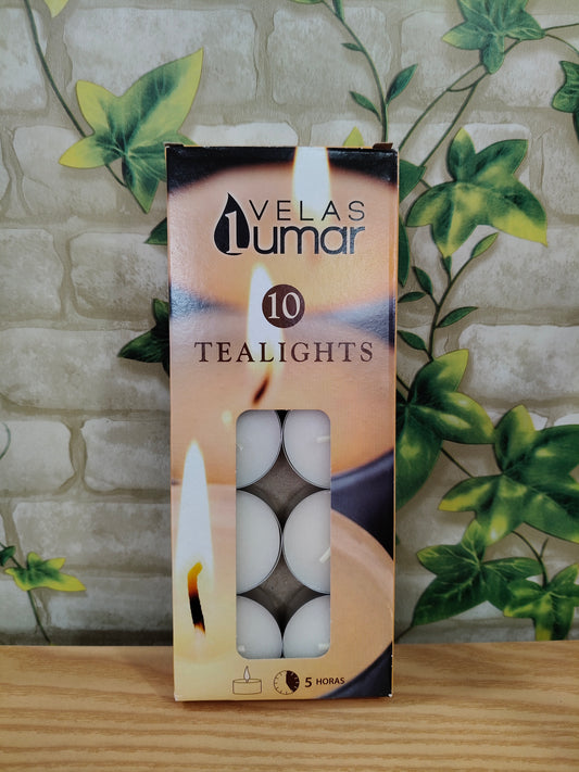 Lot de 10 bougies chauffe-plat blanches Lumar