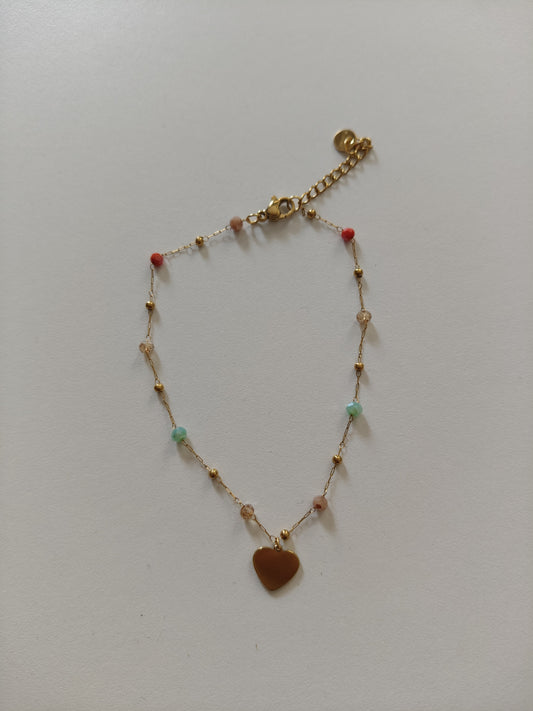 Bracelet de cheville en forme de cœur
