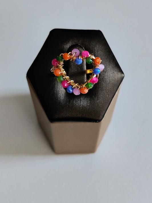 Bague coeur en acier inoxydable (réglable)