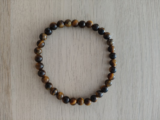 Pulsera piedra natura Ojo de Tigre 6mm para hombre