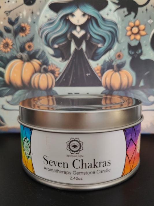 Vela Nag Champa con piedras 7 Chakras 70grs