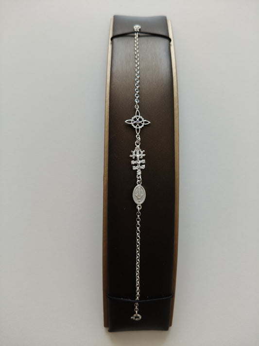 Bracelet en argent sterling triple protection