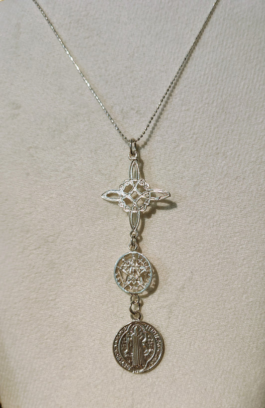 Collier triple protection en argent sterling