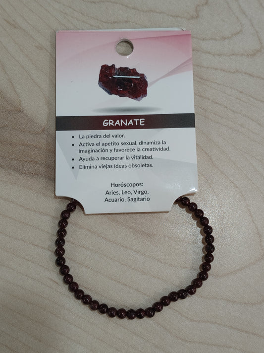 Pulsera piedra natural Granate 4mm