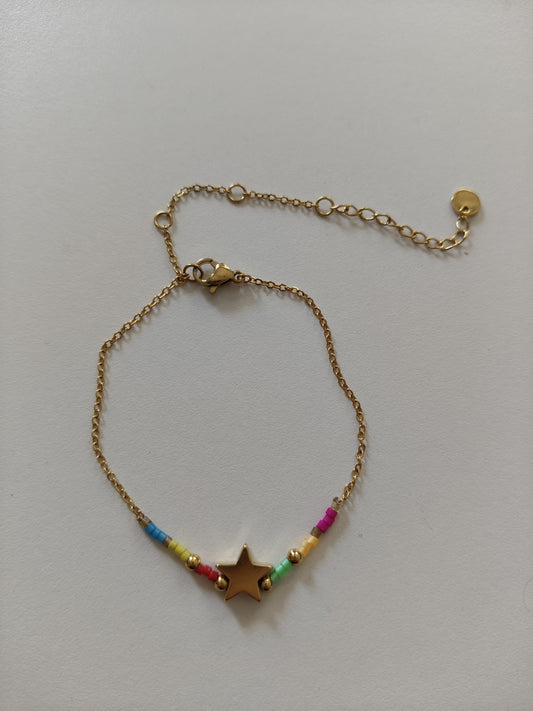 Bracelet de cheville étoile en acier inoxydable