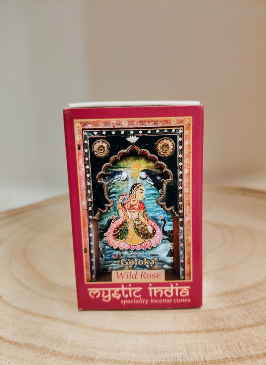 Cônes de rose sauvage Mystic India Goloka 10 unités + brûleur