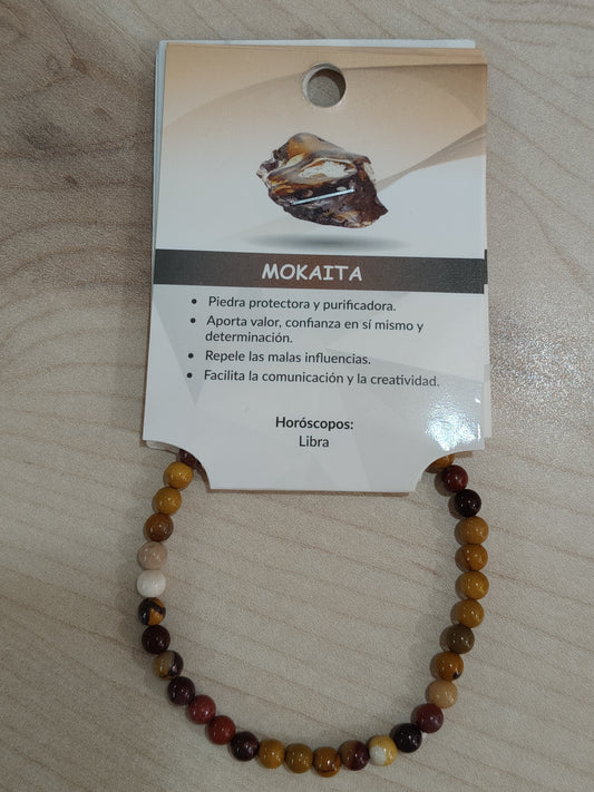 Pulsera piedra natural Mokaita 4mm