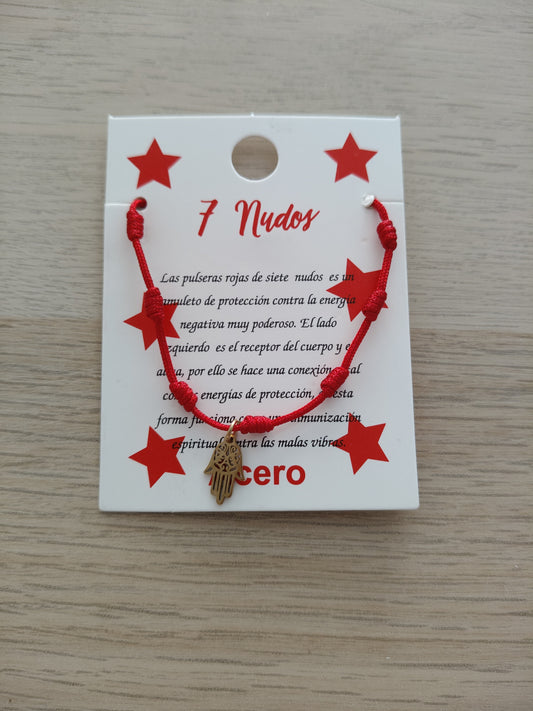 Bracelet à sept nœuds avec main de Fatima
