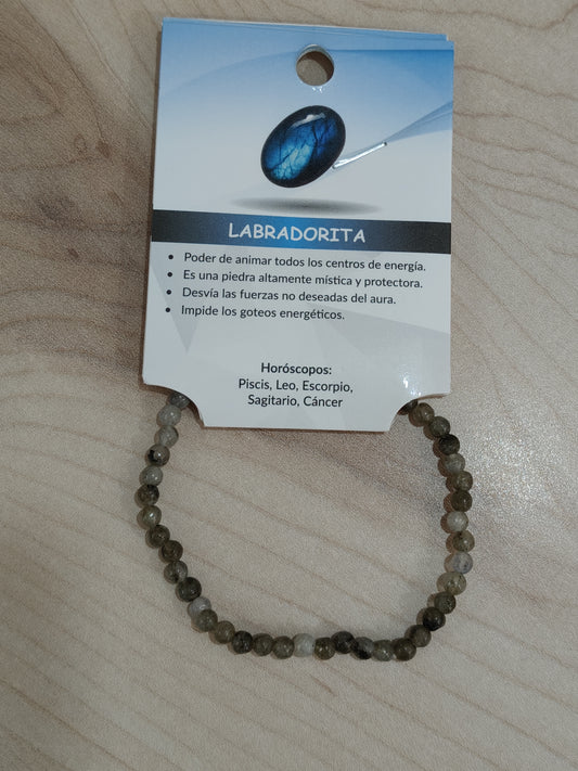 Pulsera piedra natural Labradorita 4mm