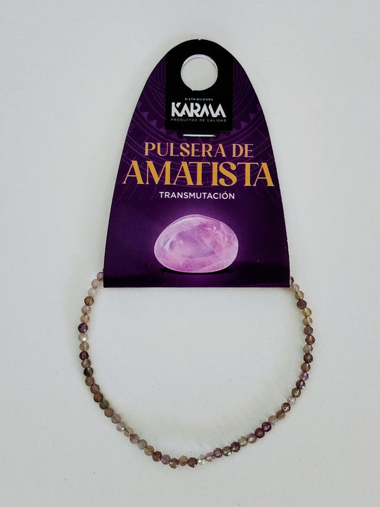 Pulsera Amatista facetada 2mm