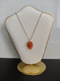 Collar acero inoxidable con piedra natural ágata Mano de Fátima
