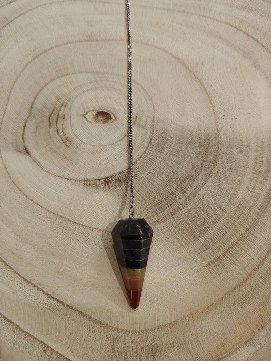 Péndulo facetado de minerales 7 chakras
