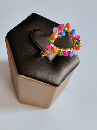 Bague coeur en acier inoxydable (réglable)