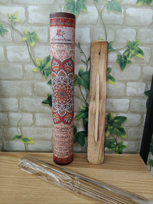 Encens Patchouli + Brûleur à bois Karma Scents 30 bâtonnets