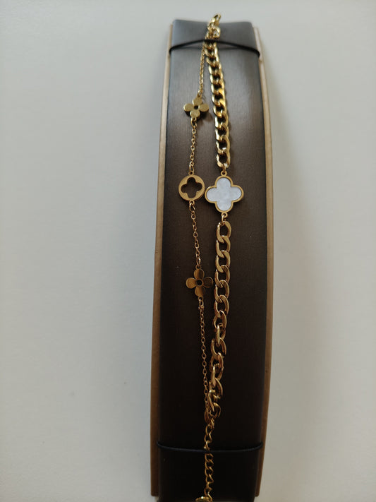 Bracelet double en acier inoxydable