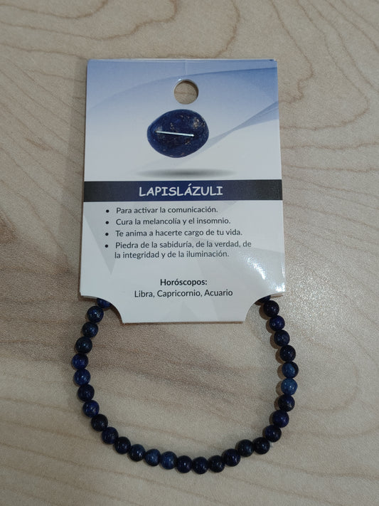 Pulsera piedra natural lapislázuli 4mm