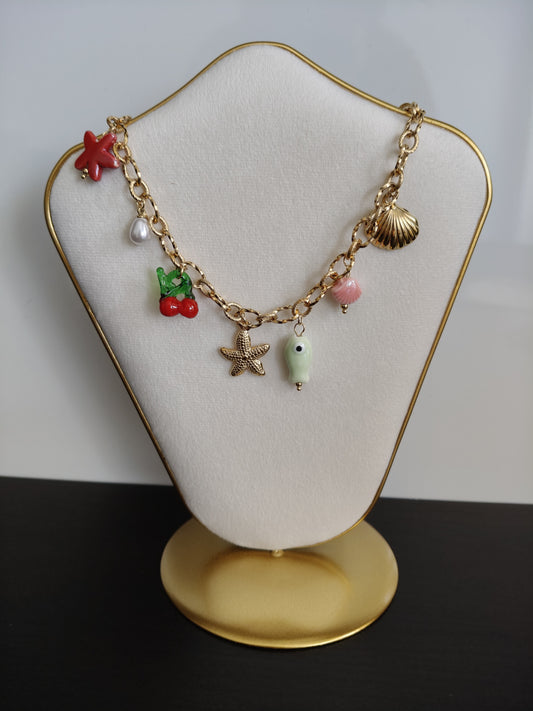 Collar acero inoxidable con dijes