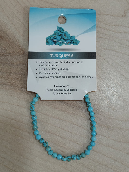 Bracelet en pierre naturelle turquoise 4 mm