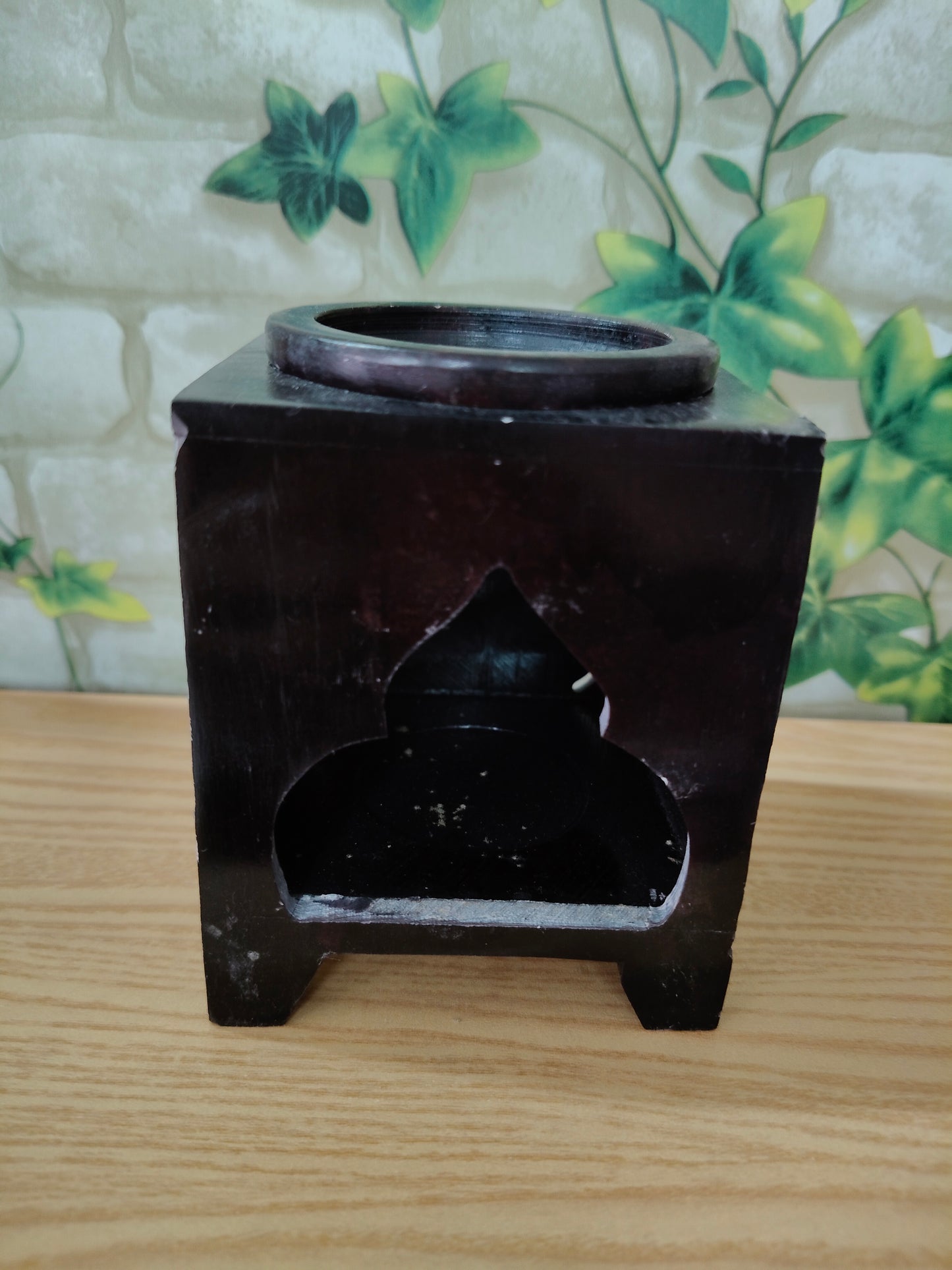 Brûleur en pierre à motif hibou pour huiles essentielles
