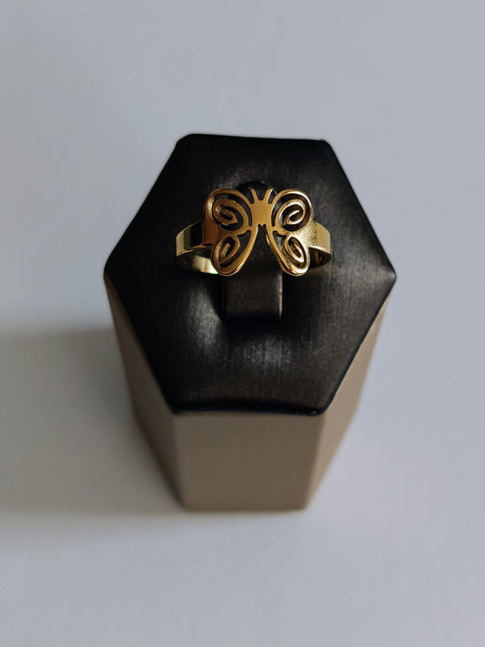 Anillo mariposa acero inoxidable (regulable)