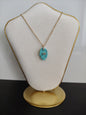 Collar acero inoxidable con piedra natural turquesa Mano de Fátima