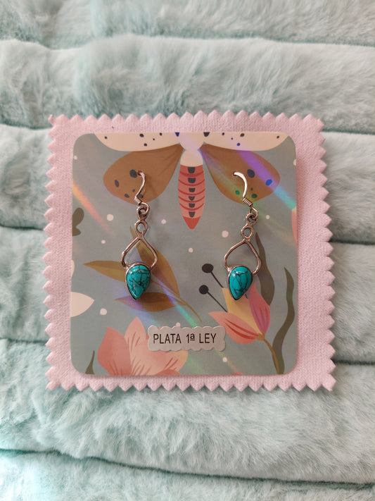 Pendientes plata de ley con piedra natural Turquesa
