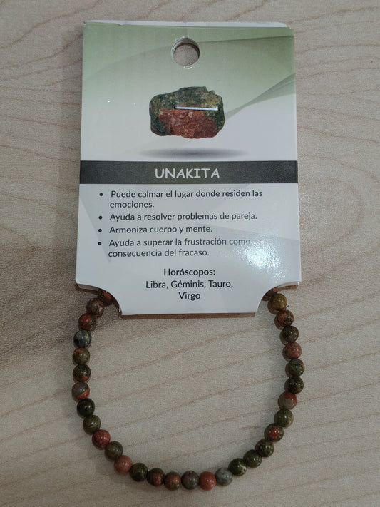 Bracelet en pierre naturelle Unakite 4 mm