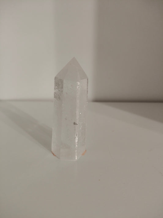 Pointe en pierre naturelle Quartz blanc 7x2,5cm