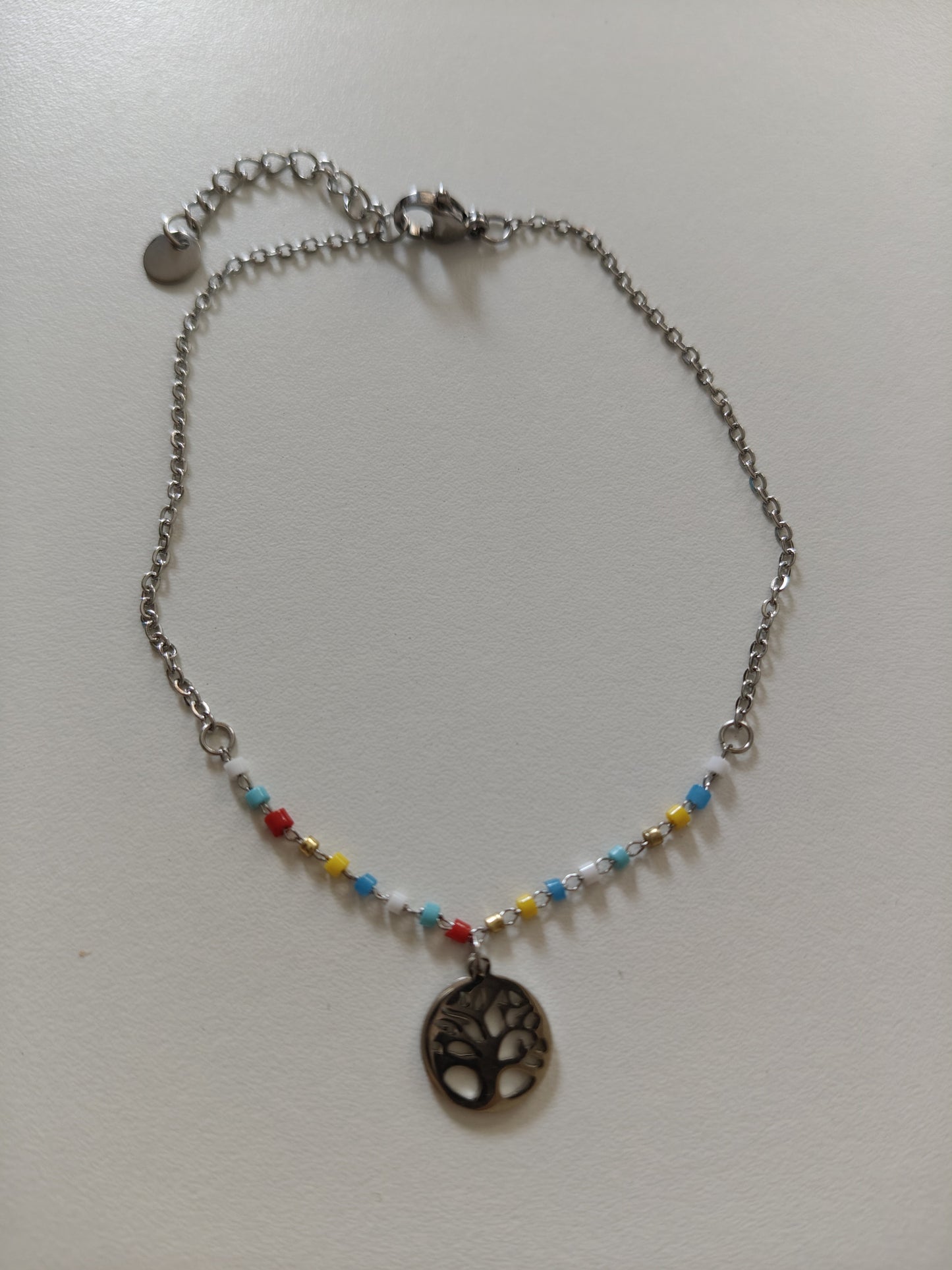 Pulsera tobillera árbol de la vida en acero inoxidable