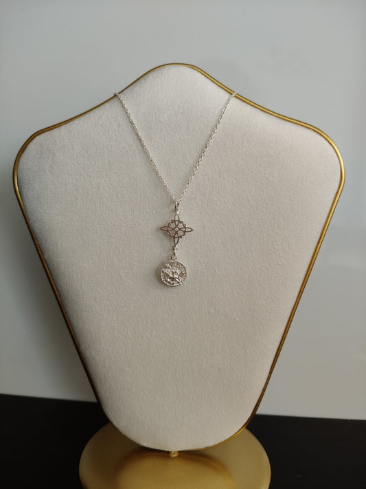 Collier double protection en argent sterling