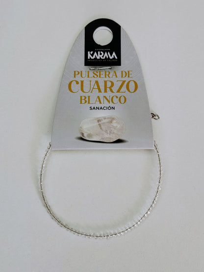 Pulsera cuarzo cristal facetada 2mm