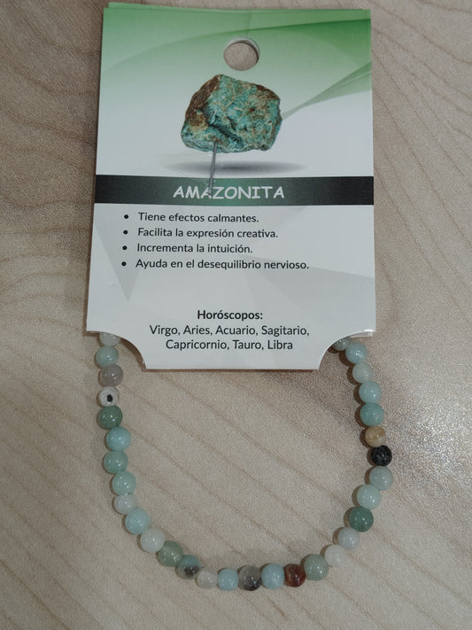 Pulsera piedra natural de Amazonita 4mm