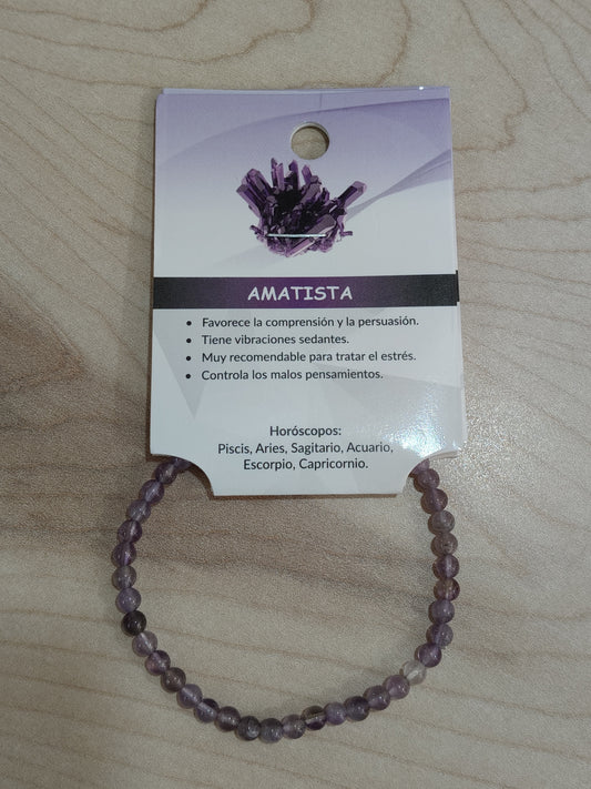 Pulsera piedra natural amatista 4mm