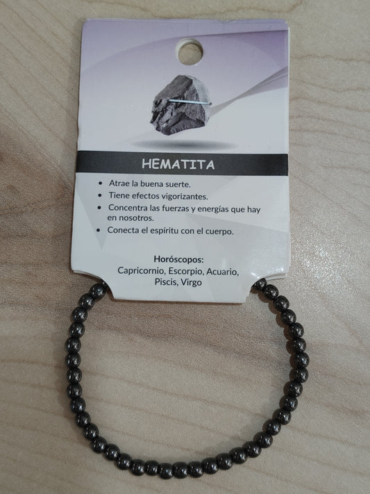 Pulsera piedra natural hematita 4mm