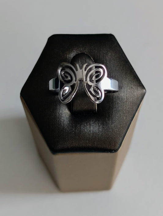 Anillo mariposa acero inoxidable ( regulable)