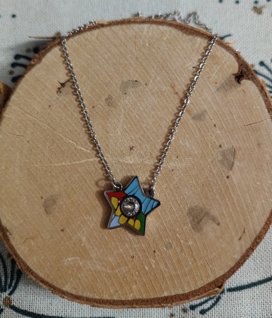 Colgante de acero inoxidable multicolor