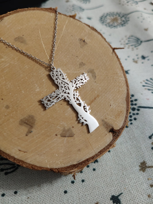 Colgante de acero inoxidable en forma de árbol