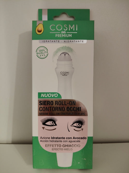 Sérum contour des yeux roll-on COSMI 15 ml. Effet glace.