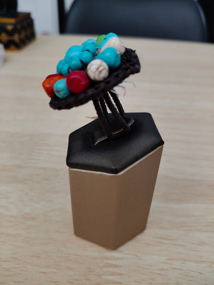 Bague macramé réglable