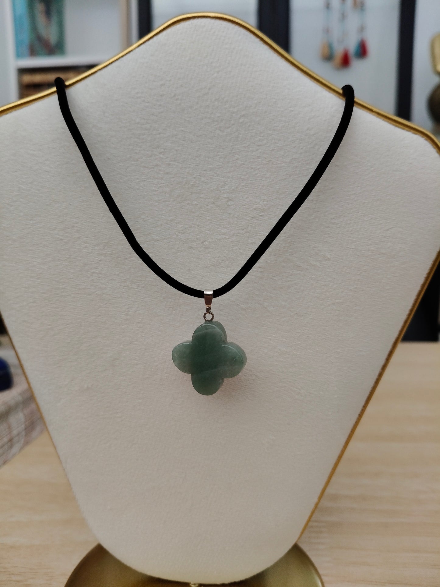 Pendentif Trèfle 🍀 en aventurine